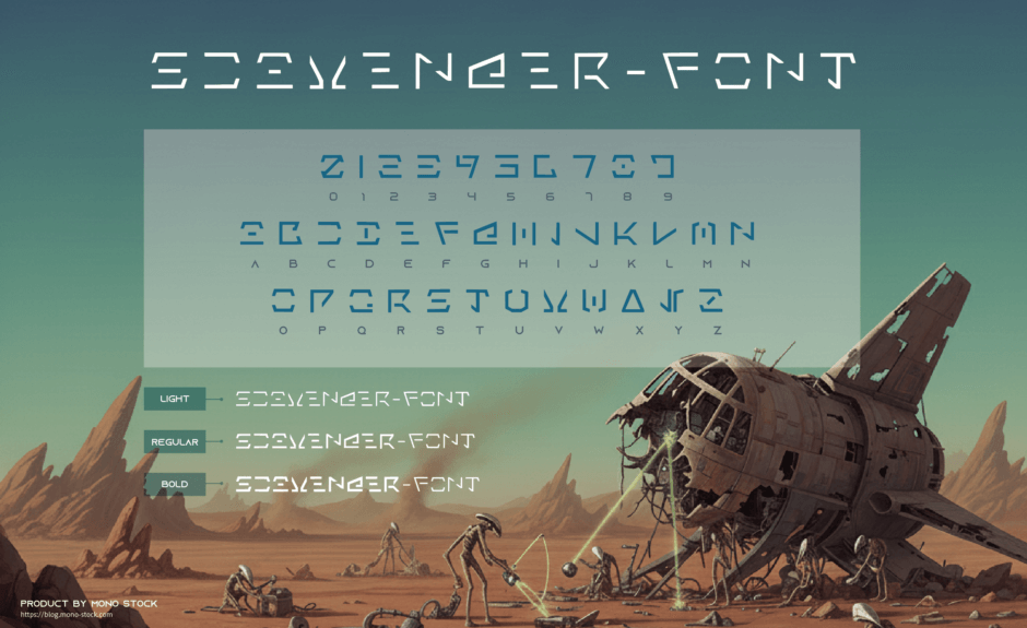 スカベンジャーフォント（Scavengerfont）フリーダウンロード｜商用可