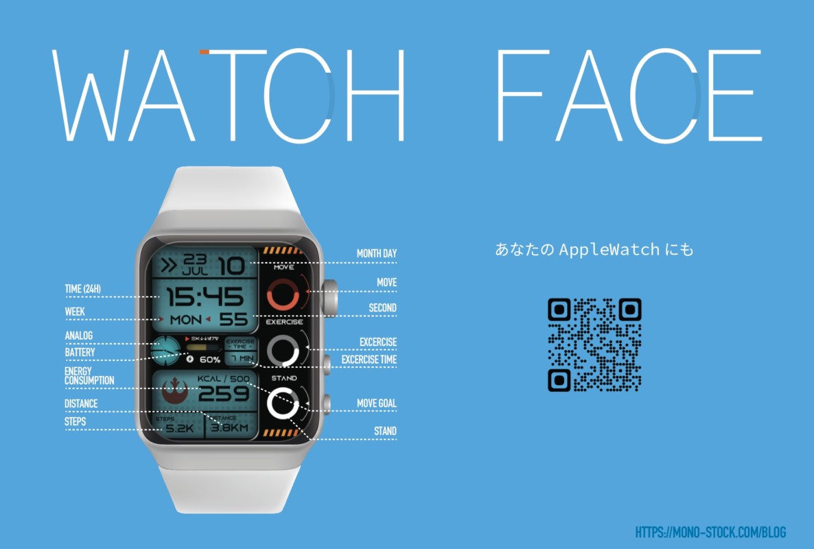 AppleWatchオリジナル文字盤のポストカードが無料配布