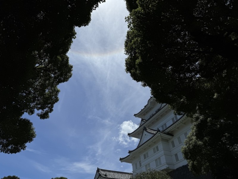 小田原城と逆虹