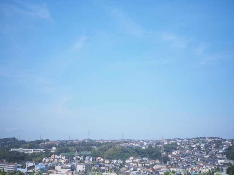 鎌倉笛田公園から横浜方面を見た高台の景色