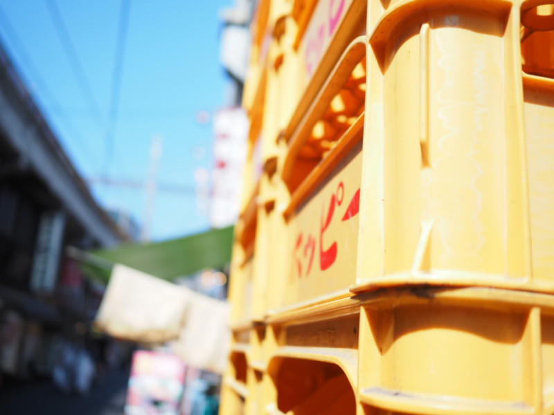 アメ横のホッピーのプラ箱の写真