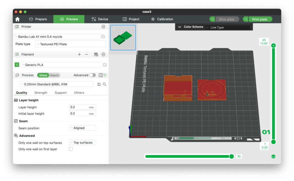 Bambu lab A1 miniで作ったモデル